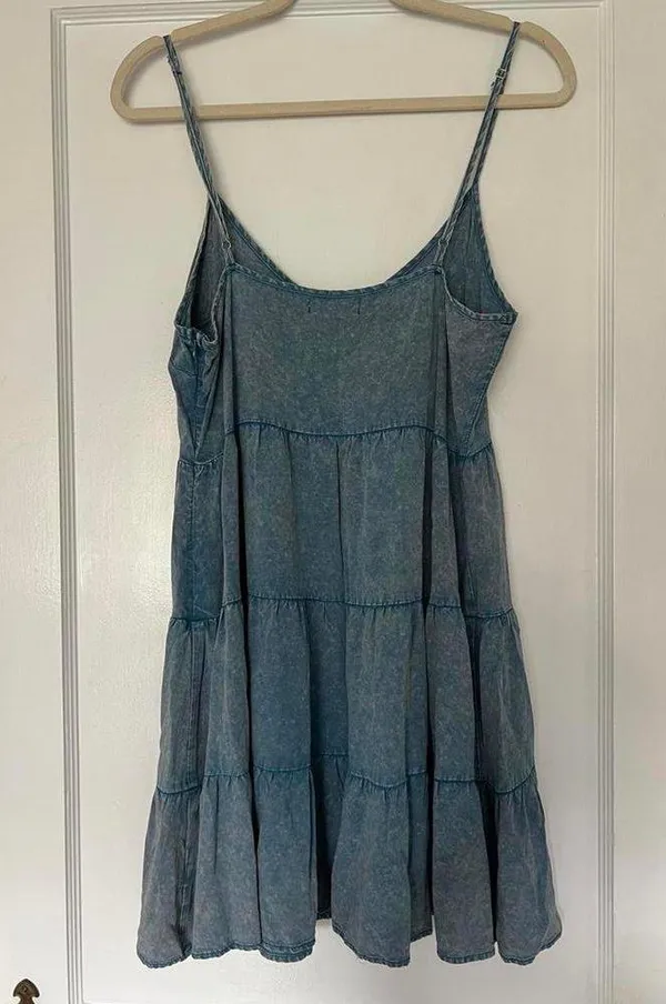 Altar’d State Chambray Tiered Dress - Size L - Image 2