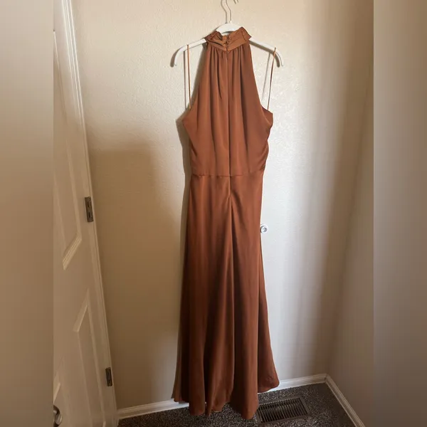 BHLDN Cortland Esme Charmeuse Formal Satin Gown Sz‎ 16 in Cinnamon NEW - Image 7
