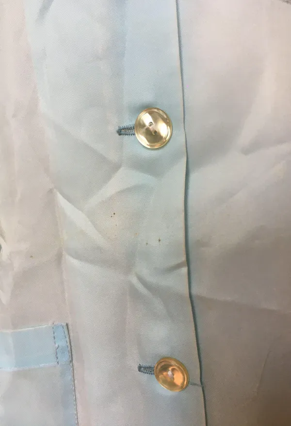 Vintage 70s Nurse Maid Uniform Costume D. Bedgood Blue Polyester Long Sleeve - Image 4
