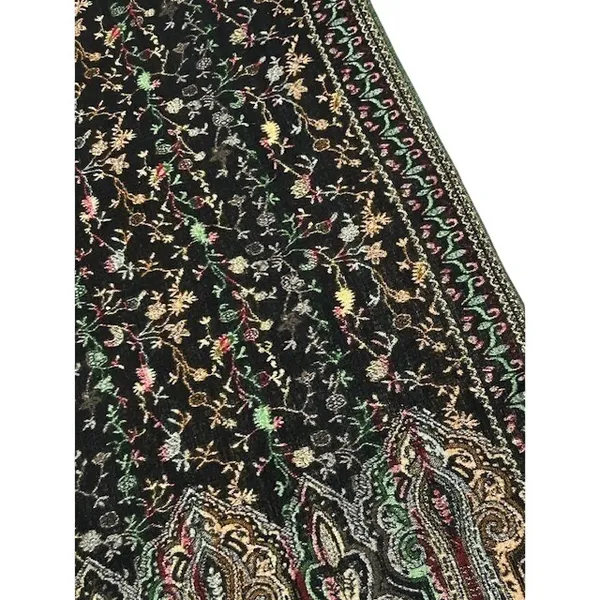 Jamawar Paisley Floral Pashmina Blend Scarf‎ Fringed Shawl Wrap 64x28 Boho Soft - Image 5