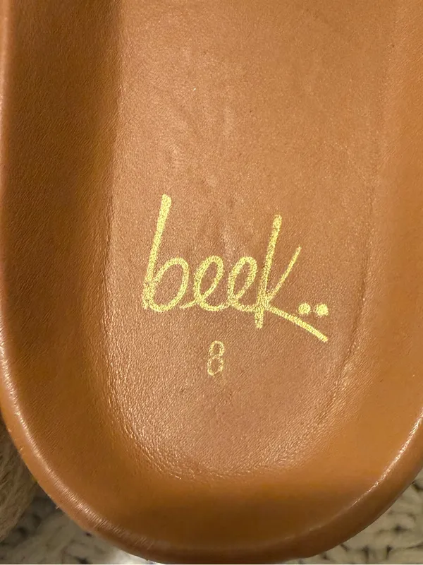 Beek Twinspot Platform Leather Sandals Tan Brown Women's Size 8 slides - Image 9