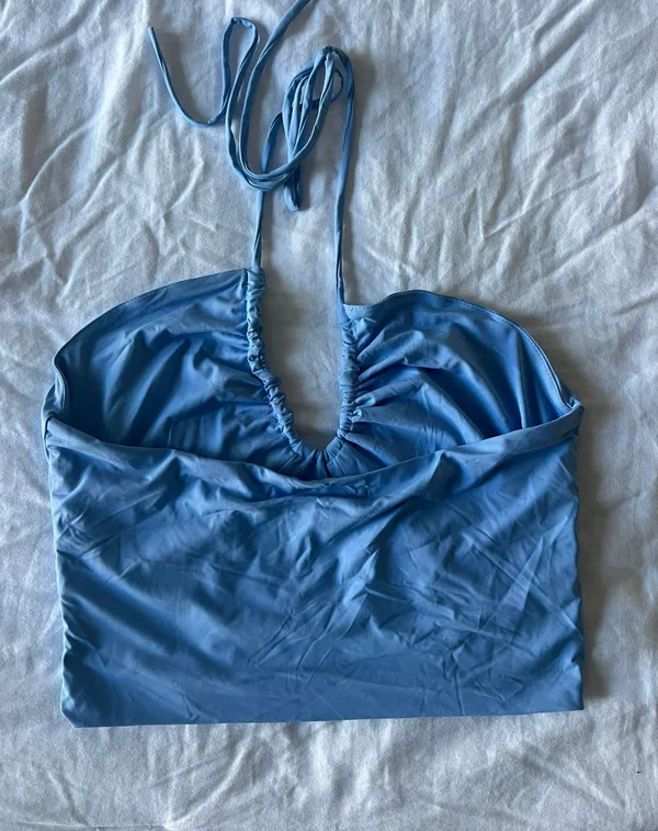 American Threads Blue Halter Top - Image 3