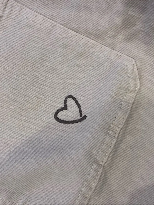 Universal Threads 🌸IVORY HEART EMBROIDERED DENIM PANTS NEW🌸 - Image 5