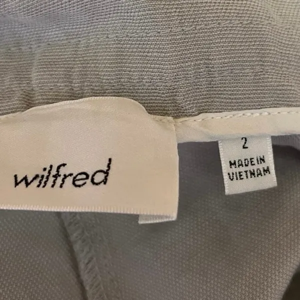 Aritzia Wilfred Gray Linen Drawstring Pleated High Waisted Casual Shorts Size 2 - Image 4