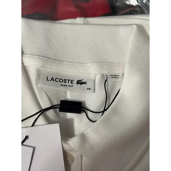 Lacoste Slim Fit Stretch Cotton Pique Polo White Minimalist Capsule Preppy 38 6 - Image 5