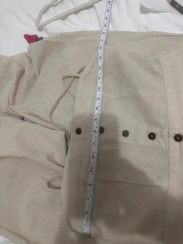 Title: Lulus Linen Wide Leg Button Front Lace Up Back Jumpsuit - M - Image 7