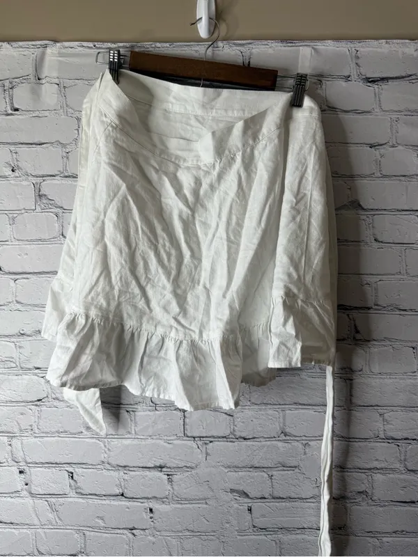 NWT aerie White Ruffled Wrap Skirt size large - Image 6