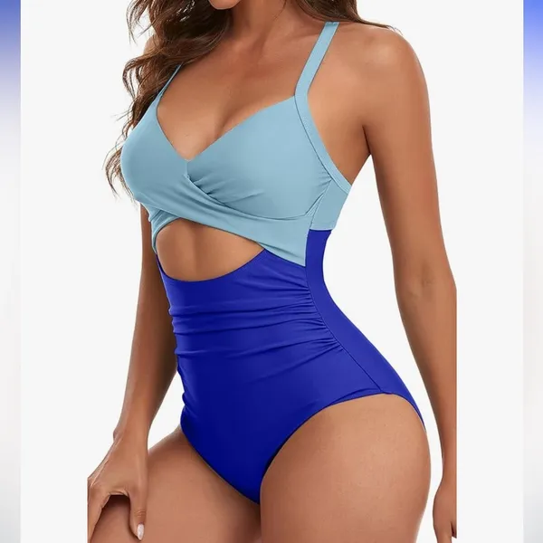 Eomenie One Piece Swimsuits Tummy Control Cutout High Waisted Wrap Tie Back - Image 4