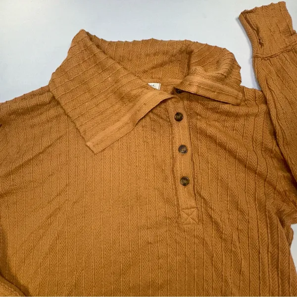 We The Free Now Drop Off Center Burnt Orange Copper Chunky Knit Sz Lg Oversized - Image 6
