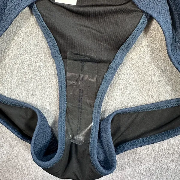 J.Crew Textured Curved Waist Cheeky Bikini Swim Bottom Size Large Blue BC050 New - Image 7
