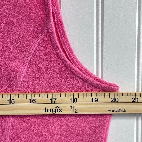 L.L. Bean Hooded Fleece Vest Pink SIZE M. - Image 8
