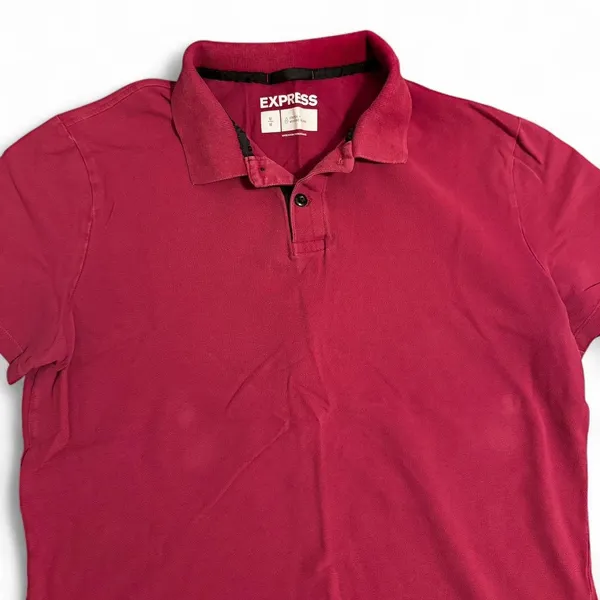 Mens Burgundy Polo ✦ Open To All Offers ✦ Bundle Measurements: Used Excellent Condition Mens Express Classic Burgundy and Black Custom Fit Size Medium ——— TAGS ——— #Express #Casual #Polo #Y2K #Formal - Image 3