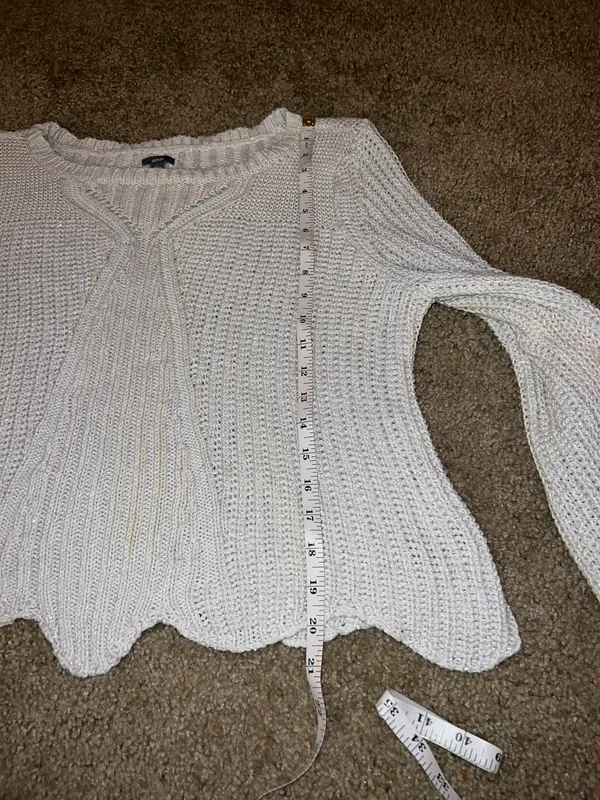 Aerie White Knit Sweater - Image 3