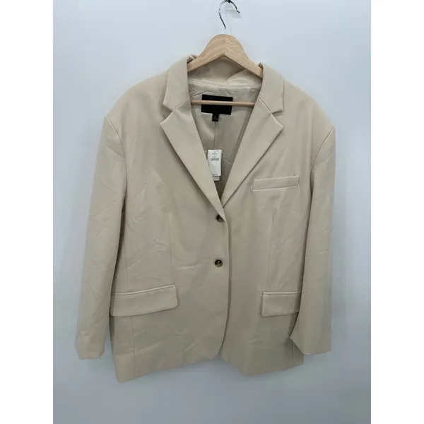 Banana Republic Oversized Two-Button Blazer Cream Sz L NWT Career Office Minimal - Image 3