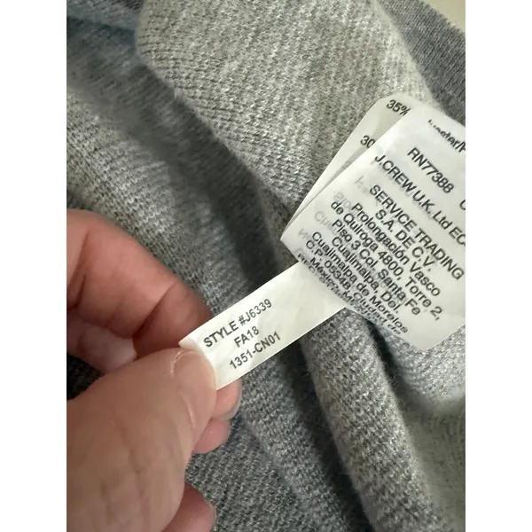Women's J. Crew Light Gray Merino Wool Sophie Coatigan Open Cardigan Sweater M - Image 7
