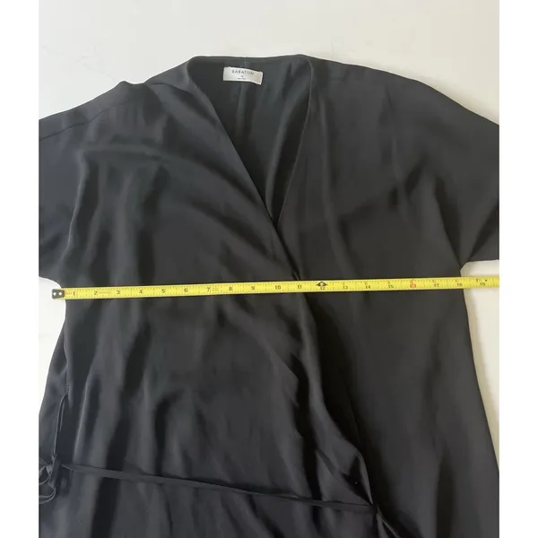Aritzia BABATON Wallace Black Short-Sleeve Wrap Dress Size Medium - Image 6