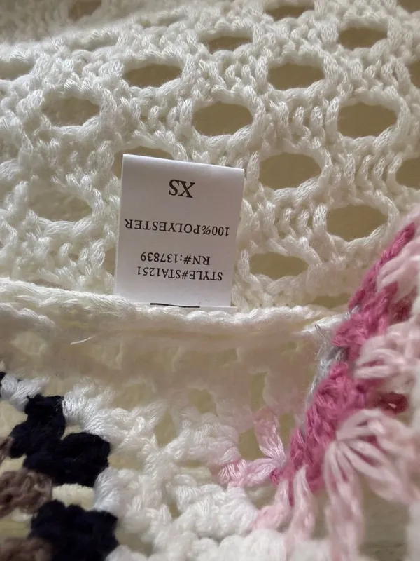 debut Crochet Openwork Tie-Front Cardigan with Floral Motifs - Image 4