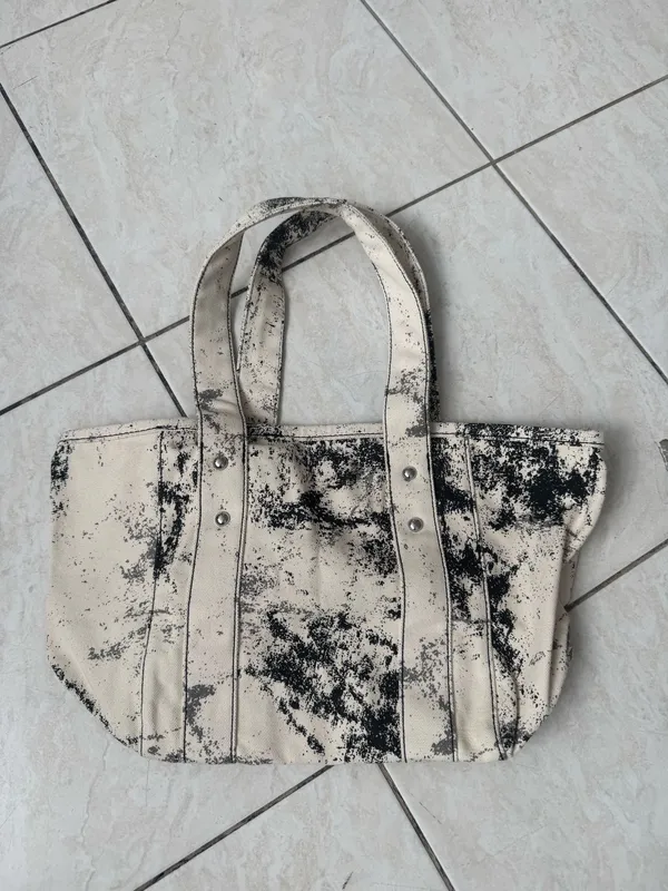 Steve Madden white & black splatter tote bag - Image 4