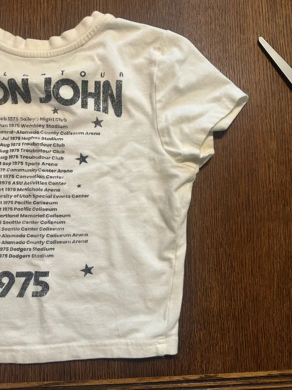 Elton John Crocodile Rock Crop Top Baby Doll T-Shirt - Image 7
