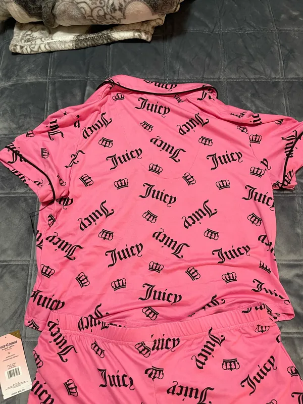 Brand New Juicy Couture Pajama Set Top & Shorts US M - Image 3