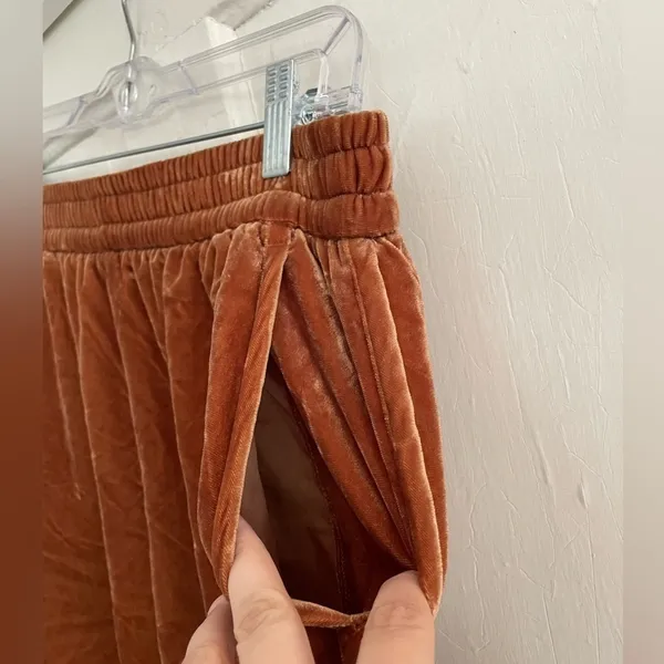 Madewell Track Pants‎ in Brown Velvet with Pockets - Image 3