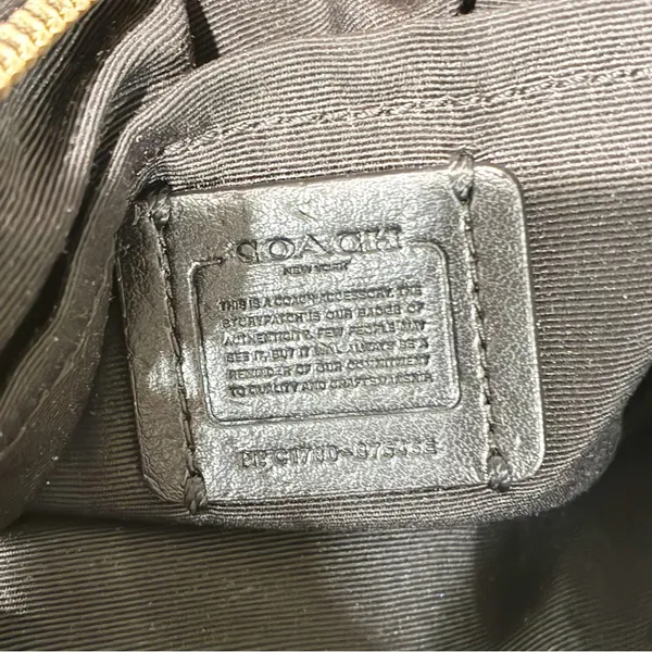 Coach Kitt Jacquard Tan Black Leather Crossbody‎ Bag - Image 4