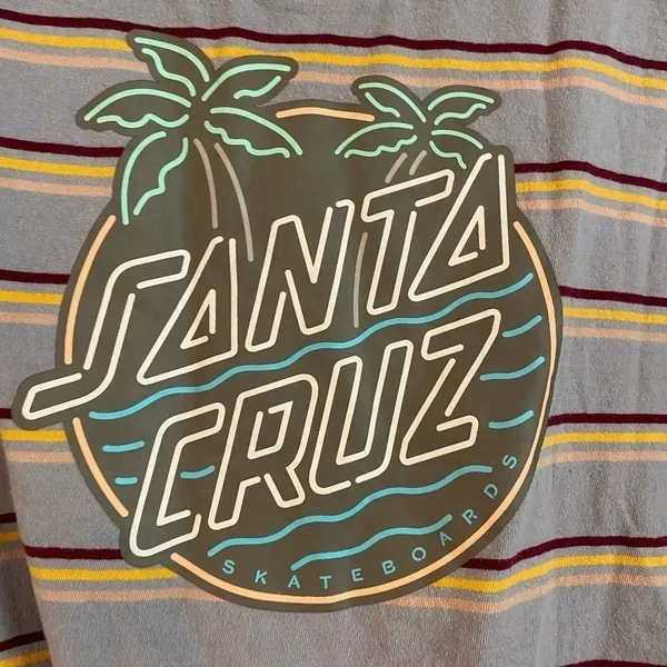 Santa Cruz striped cut off crop crew neck - Image 3