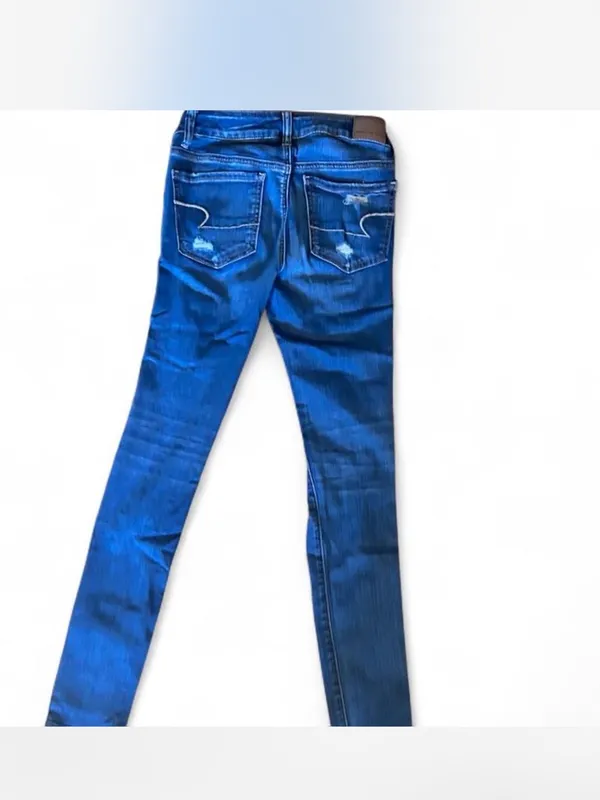 American Eagle Outfitters Women’s Super Stretch Distressed Skinny Jeans Blue - Image 4