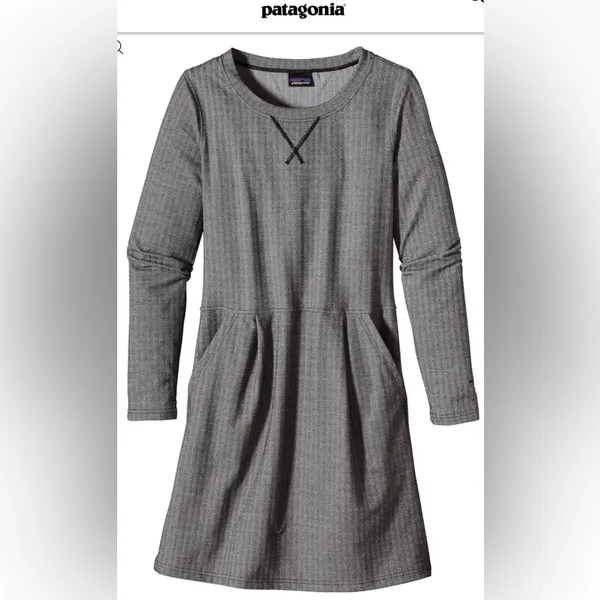 Patagonia Women’s Long Sleeve Dress | Gray Herringbone | Size Medium - Image 3