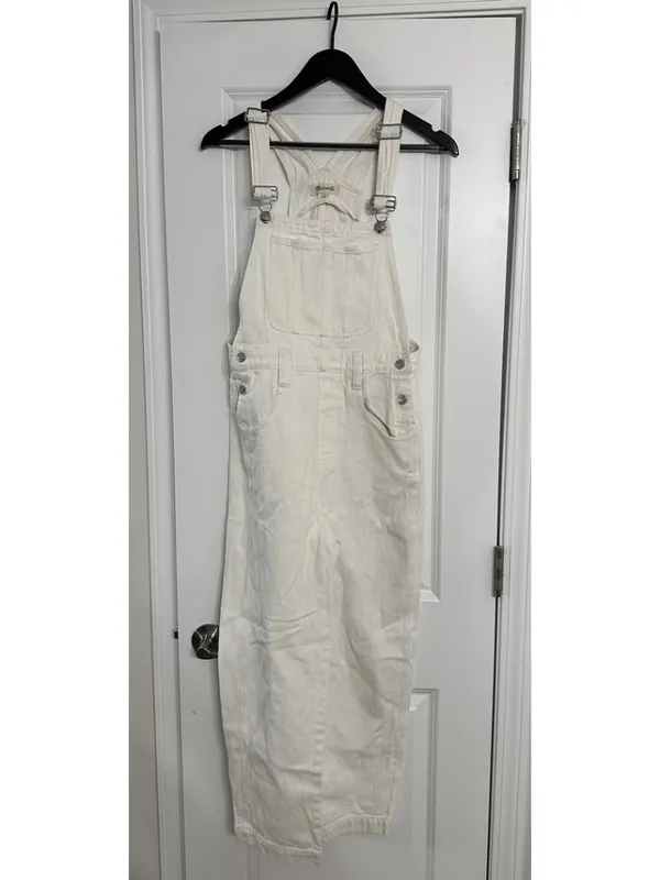 MADEWELL Straight-Leg Overalls in Tile White Size Small - Image 4