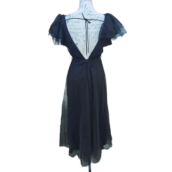 Baltic Born NWOT Anabella Tulle Dress Black Maxi Ruffle Sleeve Party‎ Evening M - Image 6