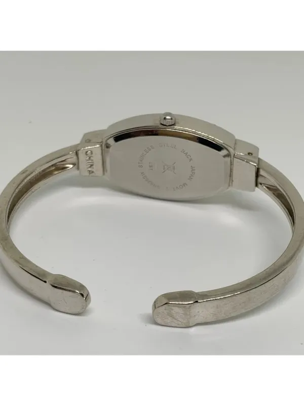 Silver tone quartz analog women cuff bracelet watch 20mm bracelet 7” running - Image 4