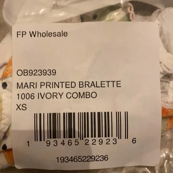 NWT Free People Mari Orange Slice Fruit Printed Bralette Ivory Combo, XS - Image 7