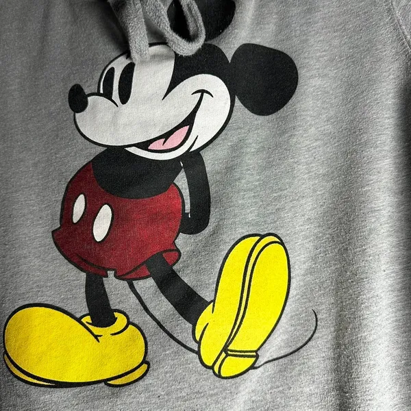 Disney Juniors Sz:XL 15-17 Classic Mickey Mouse Graphic Print Grey Cotton Hoodie - Image 2