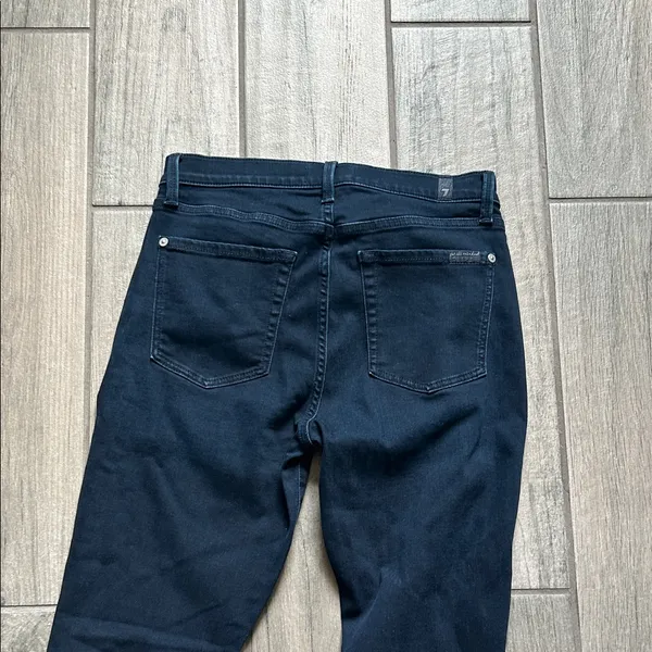 7 For All Mankind Women's Dark Blue Skinny Jeans - Image 4