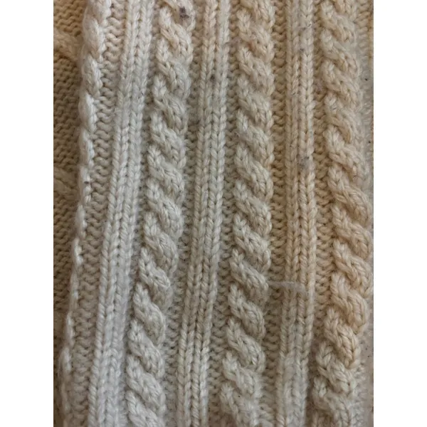 Carraig Donn Cardigan Sweater Cream Merino Wool Aran Knit Irish Fisherman - Image 8