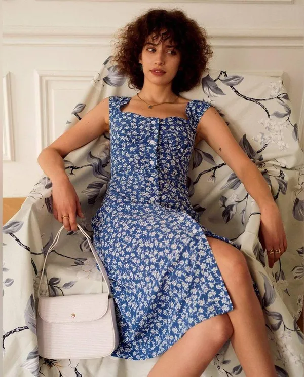 Rihoas Single-breasted Floral Midi Dress - Image 7