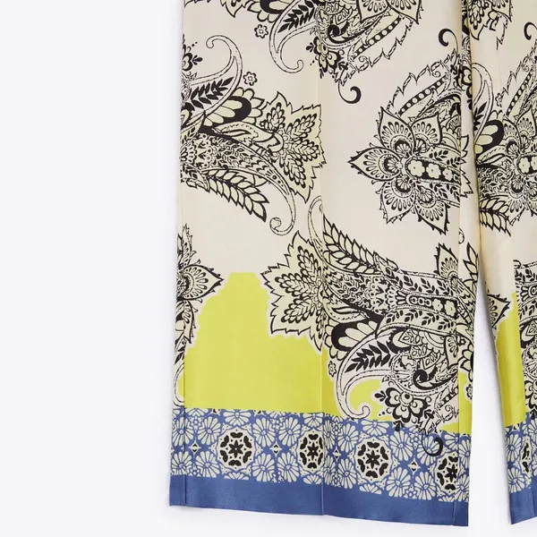 ZARA Multicolored Printed‎ High-Waisted Wide Leg Palazzo Pants Size Small NEW - Image 7