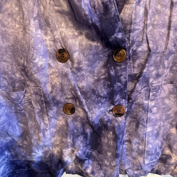 Anthropologie Amadi Hilde Shine Oversize Lightweight Tie Dye Linen Blazer SizeXL - Image 3