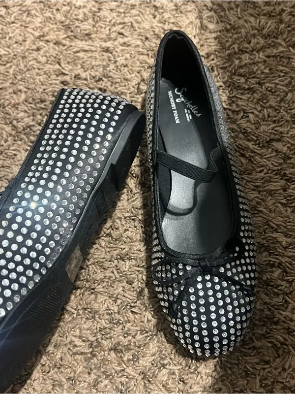 Seychelles Black Crystal-Embellished Ballet Flats - Image 2