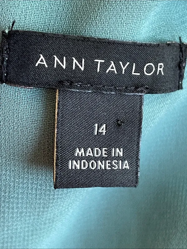 Ann Taylor V-Neck Draped Sage Green Dress - Image 6