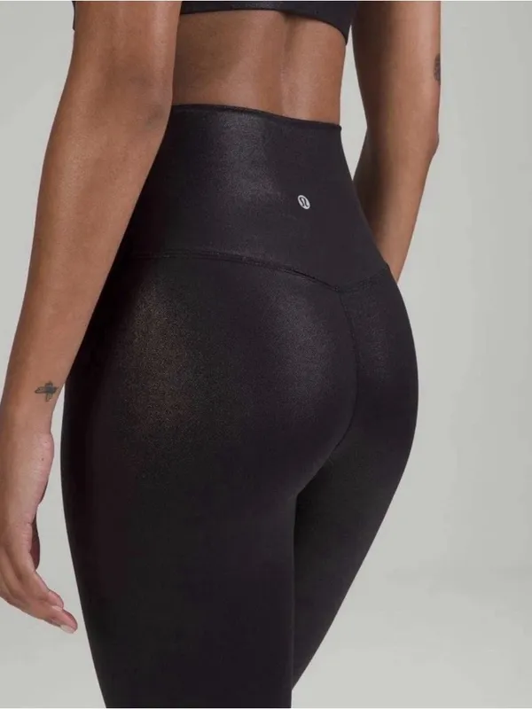 Lululemon Align High-Rise Pant 28" *Shine Radiate Foil Print Black Womens Size 2 - Image 3