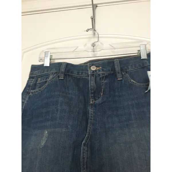 Old Navy Women's Blue Mini Jean Skirt Zip & Button Pockets Size 6 - Image 5