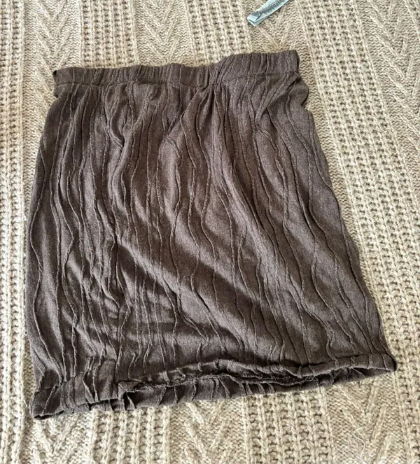 Brown Textured Strapless Top Or Skirt - Image 4