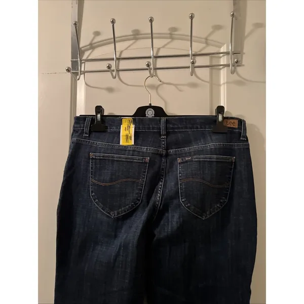 Lee Relaxed Fit Straight Leg Mid Rise Denim Pants Women's Size 16 Medium Blue - Image 10