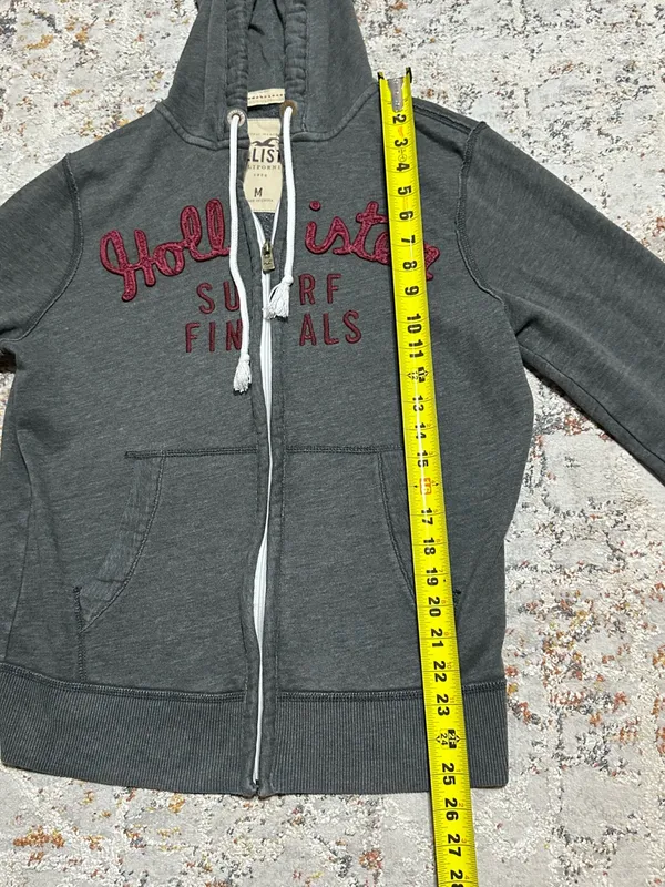 Y2k Hollister California Surf Finals full-zip fleece hoodie sweatshirt size M - Image 4