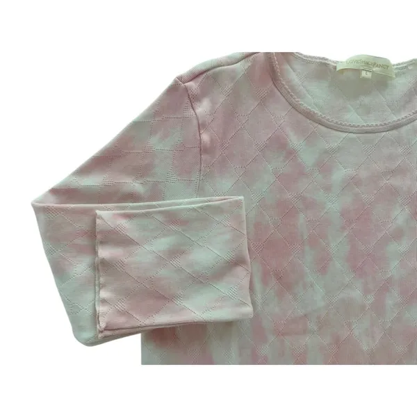 Love Shack Fancy Yulia Long Sleeve Top Size Large hand Dye Sugar Poppy Pink - Image 4