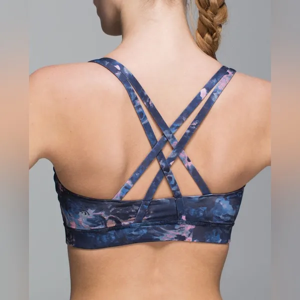 Lululemon Energy‎ Bra Moody Mirage Bark Berry Deep Navy Size 8 - Image 2