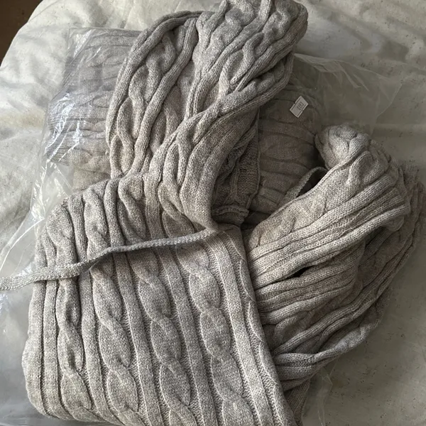 Grey Cable Knit Jumpsuit - Image 5