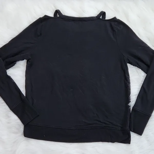 Athleta -458 Cutout Neck Sweatshirt‎ Black Style 352951 Small - Image 4